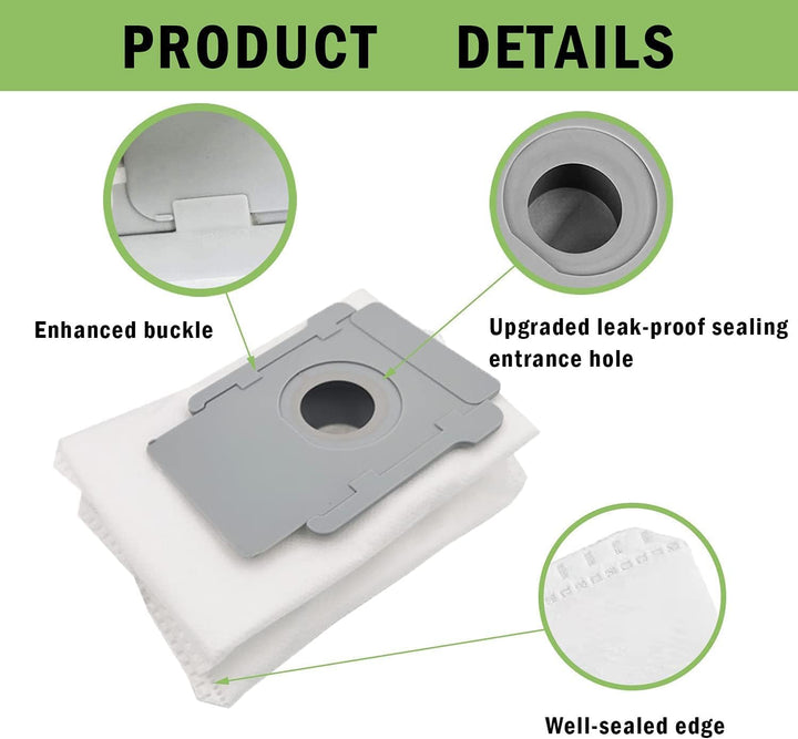 E-HAO 10 Pack Staubsaugerbeutel kompatibel mit iRobot Roomba i, s, j Serien und Roomba Combo i, j Se