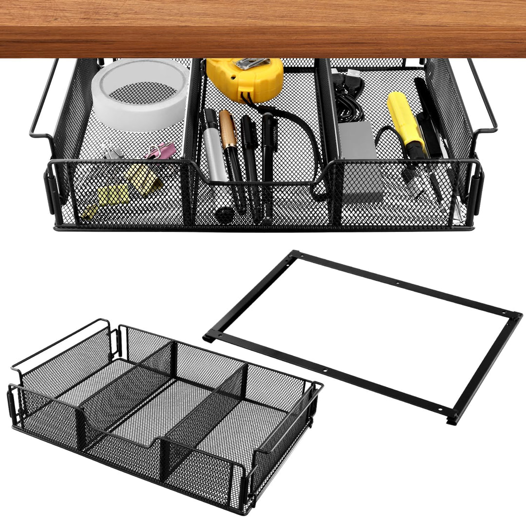 QWORK® schublade unter schreibtisch, Schubladen Organizer für Schreibtisch & Schminktisch, Versteckt