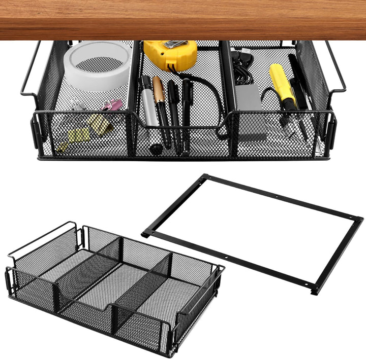QWORK® schublade unter schreibtisch, Schubladen Organizer für Schreibtisch & Schminktisch, Versteckt