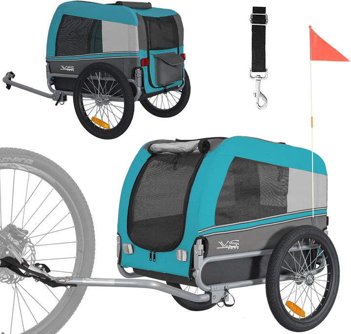 Tiggo VS Pets M Hundeanhänger Fahrradanhänger für Hunde Hundefahrradanhänger 80201 BLAU, BLAU