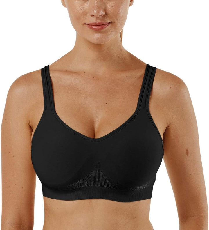 Vertvie Damen 1/2/3er Set Sport BH Einfarbig Ohne Bügel Bustier Klassische Bequem Stretch Bra Mittle