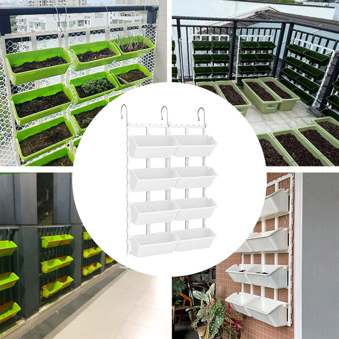 CEIEVER Hängende vertikale Wand Pflanze, Vertikaler Garten Pflanzenwand mit 8 Taschen Platzsparende