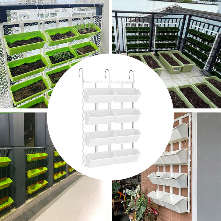 CEIEVER Hängende vertikale Wand Pflanze, Vertikaler Garten Pflanzenwand mit 8 Taschen Platzsparende