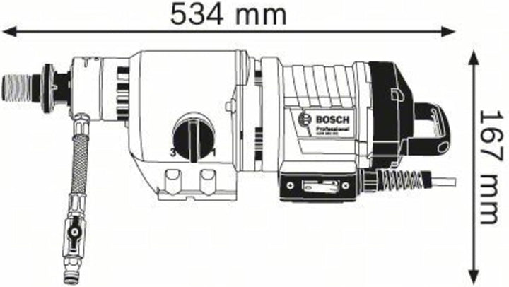 Bosch Professional Nass-Diamantbohrmaschine GDB 350 WE (350 mm Bohrbereich, 3-Gang Getriebe, 3.200 W