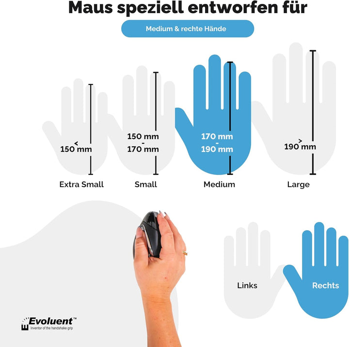 BakkerElkhuizen Evoluent4 Bluetooth Rechtshänder Maus schwarz