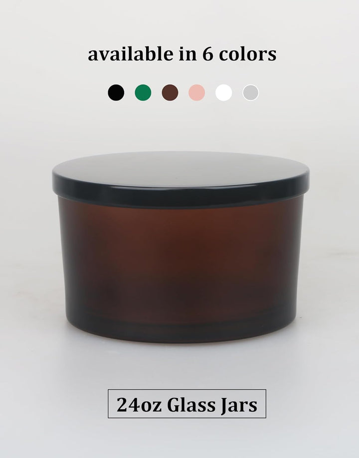MILIVIXAY 6 x 680 ml Kerzengläser mit Metalldeckel und Kerzenherstellungs-Kits – 3 Docht-Kerzenglas,