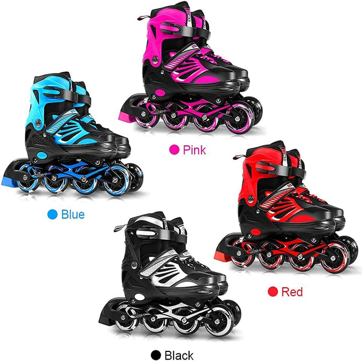 Lixada Inline Skates Kinder Vestellbare Inliner mit beleuchteten PU RĂ€dern Rollschuhe Geschenk fĂŒr K