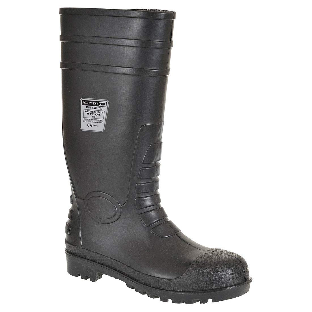 Portwest Total-Sicherheitsgummistiefel S5, Grösse: 38, Farbe: Schwarz, FW95BKR38 39 EU Schwarz, 39 E