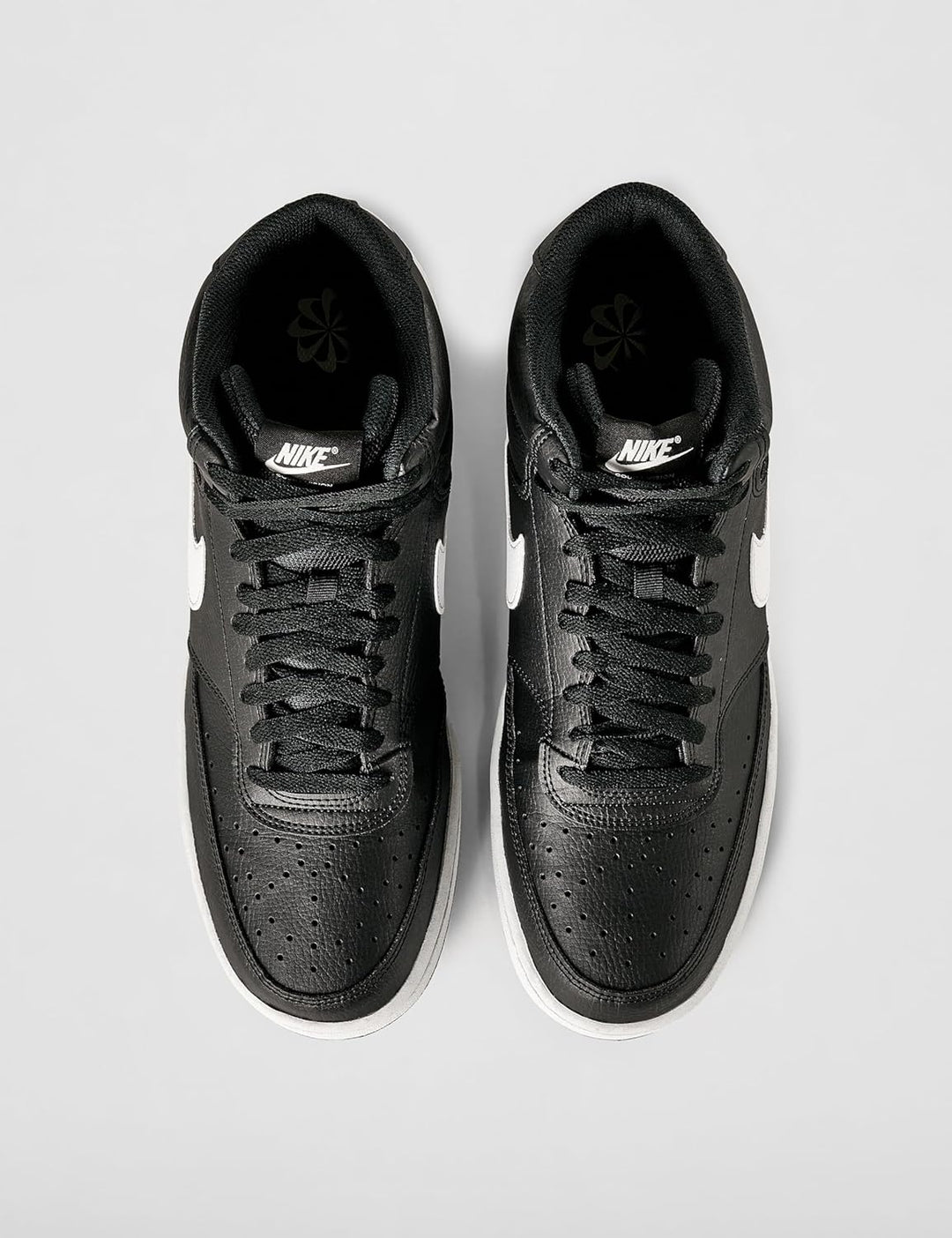Nike Herren Court Vision Mid Nn Sneaker 38.5 EU Black White Black, 38.5 EU Black White Black