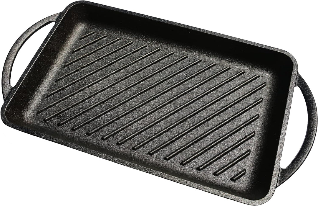 KITCHENBEAR - Grillplatte aus Gusseisen inkl. Silikonmatte - geeignet für Induktion, Gas, Ceran, Bac