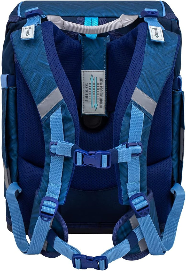 Belmil ergonomischer Schulrucksack Schulranzen Set 5-teilig mit Patch Set, Brustgurt, Hüftgurt, Magn