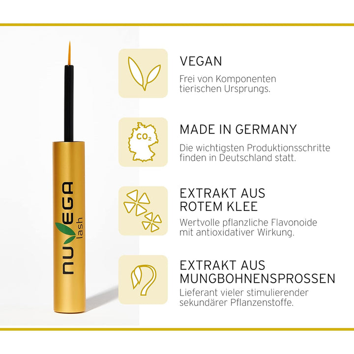 Nuvega Lash – Veganes Wimpernserum & Augenbrauenserum für lange Wimpern in nur 4-6 Wochen I Lash Ser