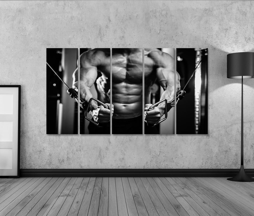 islandburner Bild auf Leinwand Bodybuilder In Fitness Studio Pumpen Bilder Wandbilder Poster Leinwan