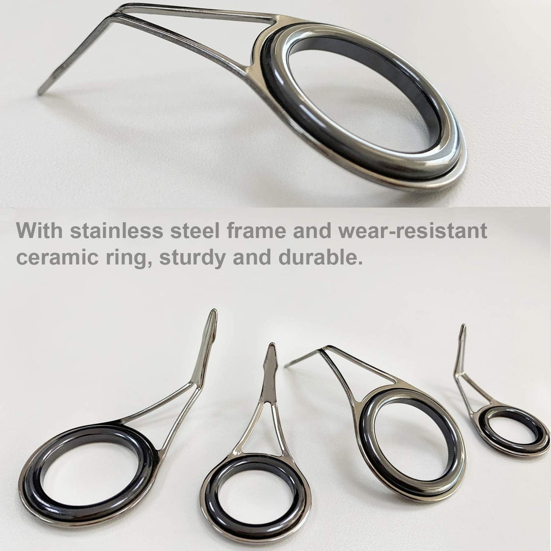 THKFISH Ruten Reparatur Kit Spinn Ruten Reparatur Keramik Edelstahl Carbon Spinnrutenführungen Angel