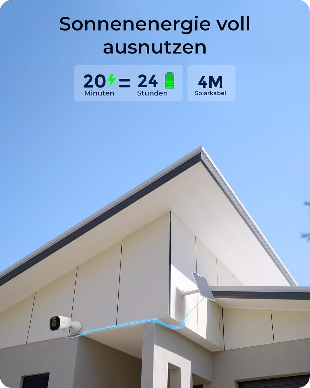 Reolink 4K Solar Überwachungskamera Aussen Akku mit 2,4&5GHz WiFi, WLAN Kamera Outdoor, 8MP Farbnach