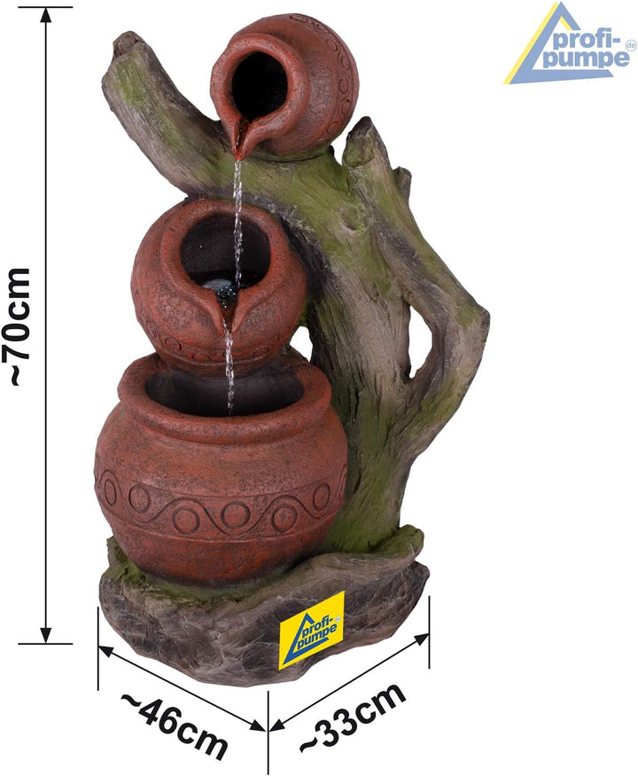 Gartenbrunnen Brunnen Zierbrunnen Zimmerbrunnen Springbrunnen Brunnen mit LED-Licht 230V Wasserfall