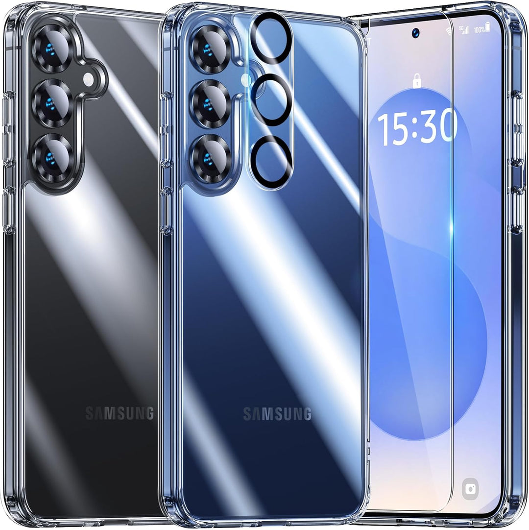 UniqueMe für Samsung Galaxy S25 Hülle - Handyhülle für Samsung S25 Case, 5 in 1 Set Rundumschutz Sch