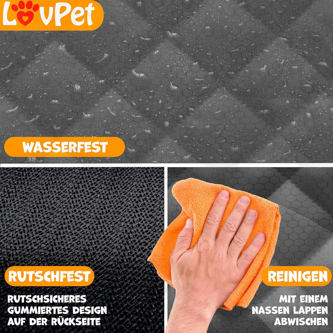 Lovpetยฎ 2in1 Hundedecke fรผr Auto Rรผckbank & Kofferraum mit Seitenschutz und Sichtfenster Kofferraums