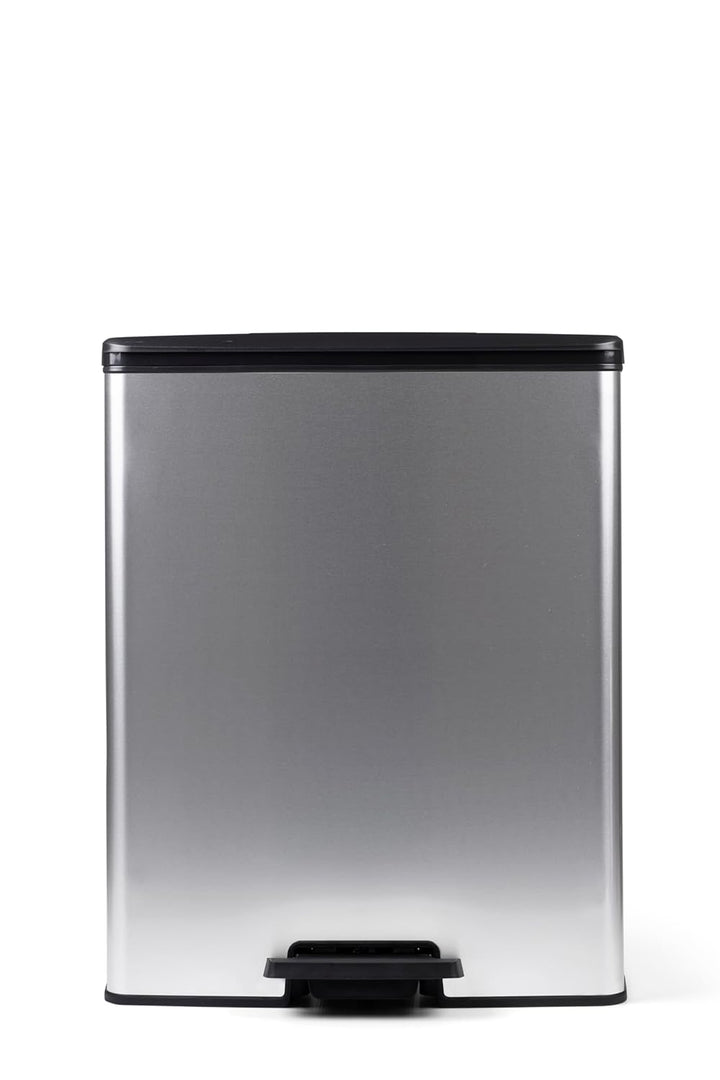 CURVER DECO DUO BIN Mülleimer, Kunststoff, Silber metallic, 2 x 26 L