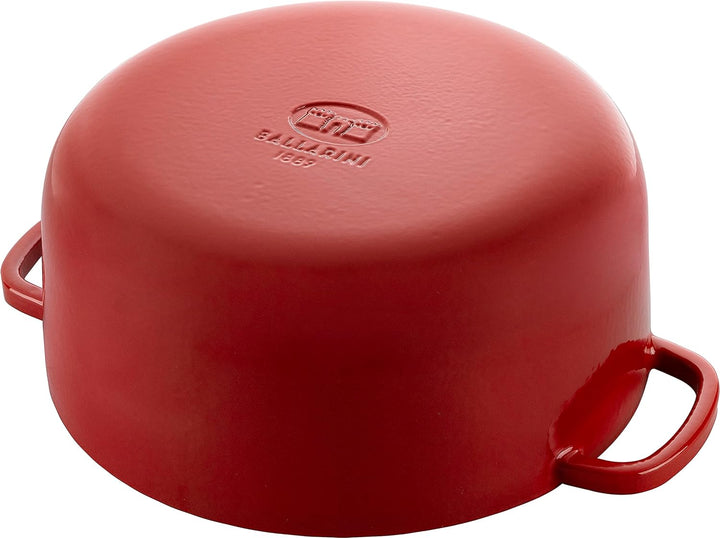 BALLARINI Bellamonte Auflaufform, Bräter, Dutch Oven, Emailliertes Gusseisen, Rund, 28cm, 7,0 L, Rot