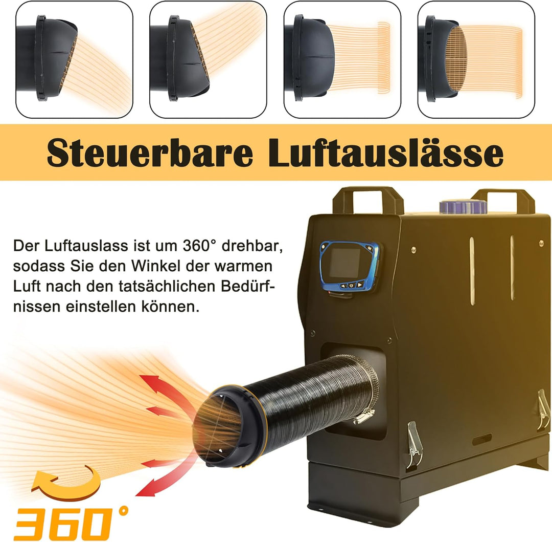 UISEBRT 8KW Standheizung Diesel Lufterhitzer 12V, Air Diesel Heizung Dieselheizung mit SchalldÀmpfer