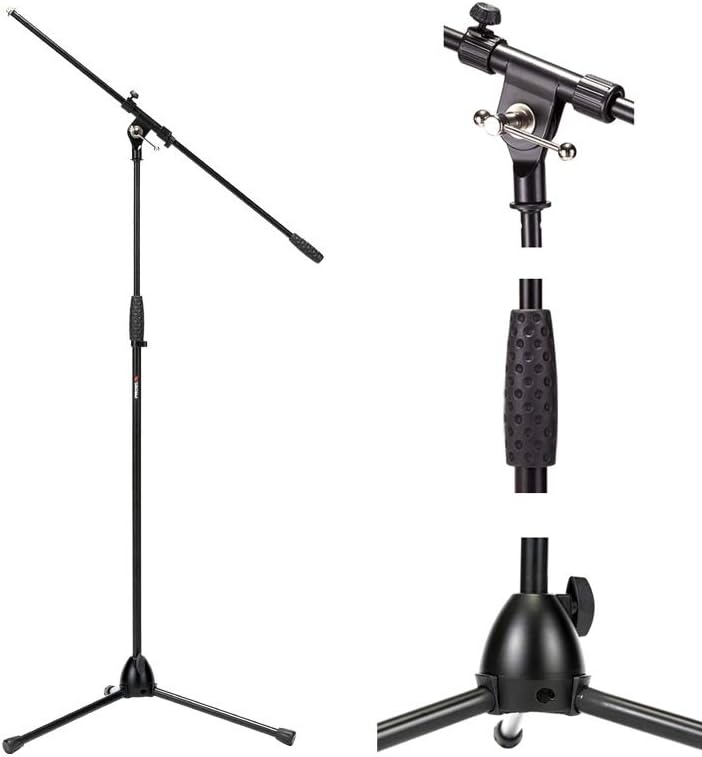 Proel RSM195BK Professionelles Mikrofonstativ mit Galgen (Stativhöhe: 97,5-158cm, Boom-Länge: 82cm)