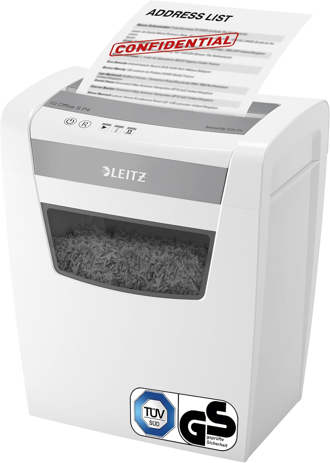 Leitz IQ Office S Aktenvernichter, 14-12 Blatt Kapazität (70-80 g/m²), Partikelschnitt, Sicherheitss