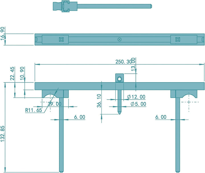 FEPS Tool Zylindermesslehre FE-ML002 Messwerkzeug Aluminium Silber
