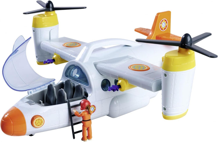 Simba 109252615 Feuerwehrmann Sam Rettungsflugzeug Fire Swift (42 cm) -grosses Spielzeug Flugzeug mi