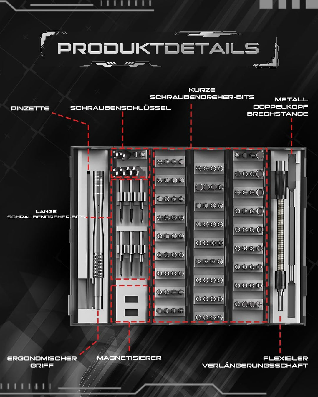 VMAN Feinmechaniker Werkzeug Set, 128 in 1 Magnetische Präzision Schraubendreher Set, Feinmechaniker