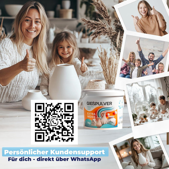 Giesspulver Extra Weiss 1,0kg - Premium Gips zum Giessen - Reliefgiesspulver weiss aus hochwertigem