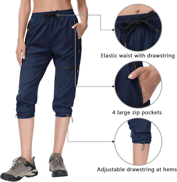 Butrends Wanderhose Damen schnelltrocknend Outdoorhose atmungsaktiv Anti-UV Cargohose Verschleissfes