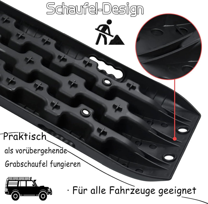 NAIZY 2x Sandbleche Offroad Traktionsmatte Kunstoff Anfahrhilfe Recovery Board Tracks mit Aufbewahru