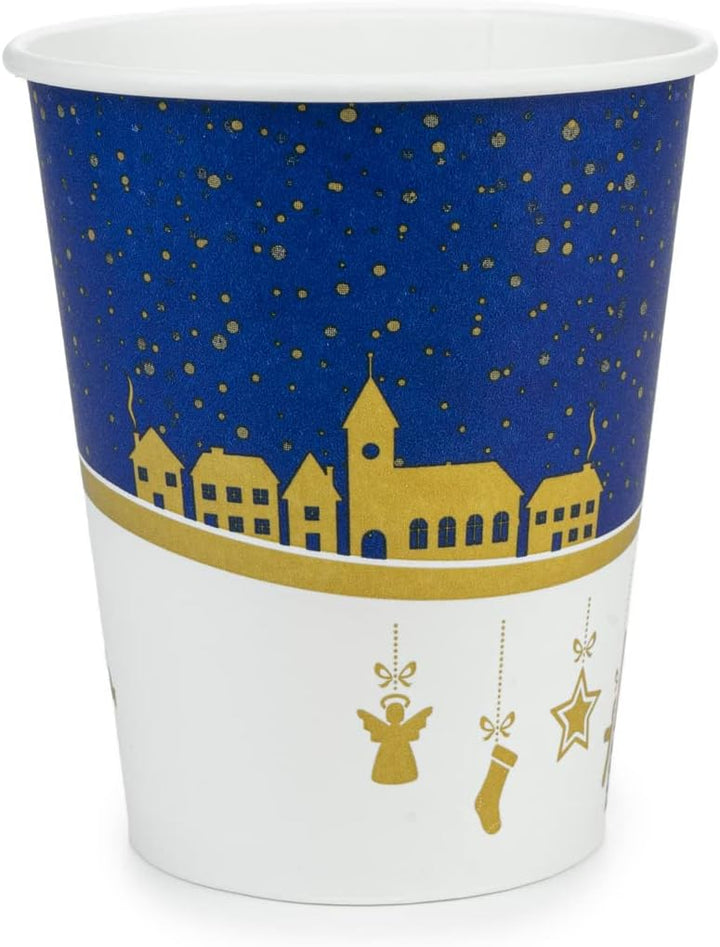 Octopus 150x Glühweinbecher, Pappbecher (nachhaltig produziert) Wintermotiv mit 200 ml Füllvolumen 1