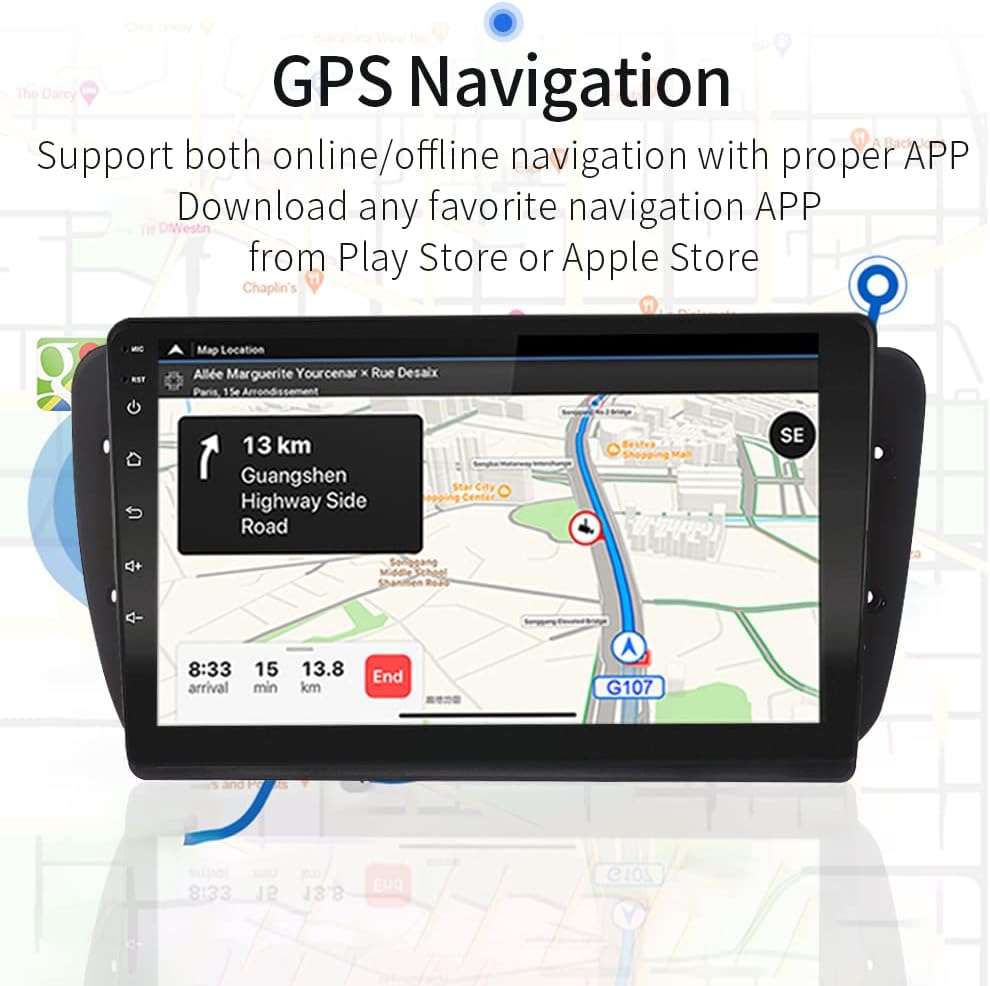 LEXXSON Carplay Radio Android Auto für Seat Ibiza 6J 2009–2013 | 9 Zoll kapazitiver Touchscreen GPS