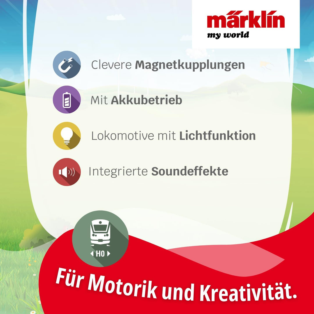 Märklin My World Spielzeugeisenbahn Startpackung Baustelle 29346 - Elektrischer Zug 48 cm mit Fernst