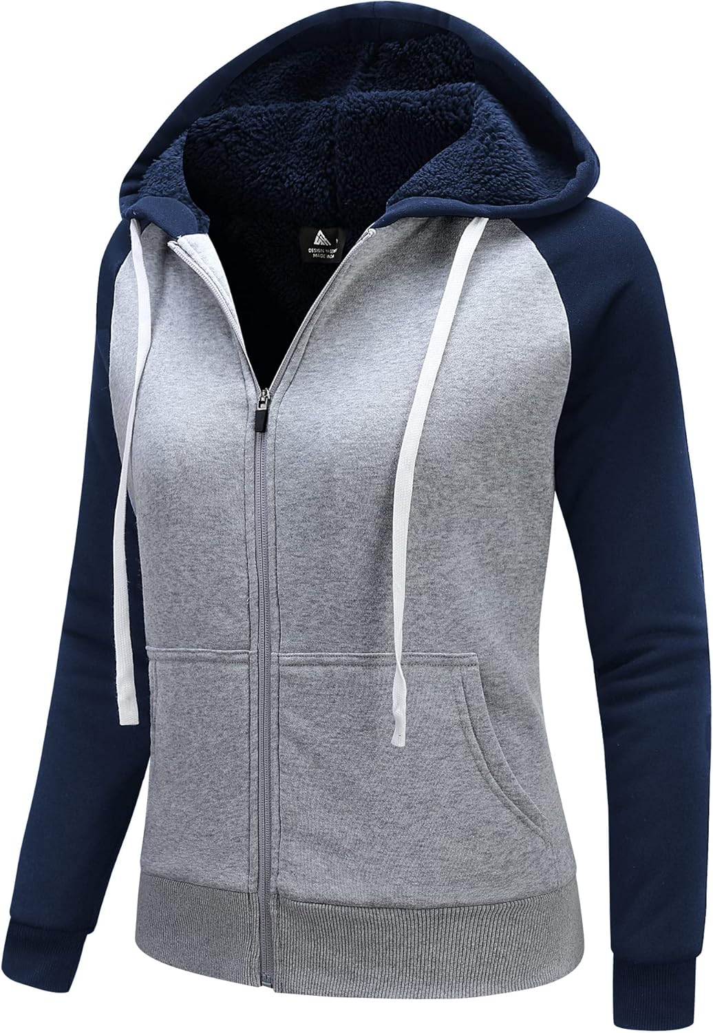 LLdress Sweatjacke Damen Fleecejacke mit Kapuze Hoodie für Frau Basic Kapuzenjacke mit Reissverschlu