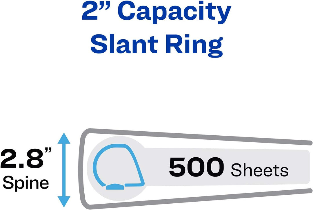 Avery Durable View 17838 Ringbuch, 5,1 cm schräge Ringe, 4 grüne Ordner Grün 2" 4 Stück, Grün 2" 4 S