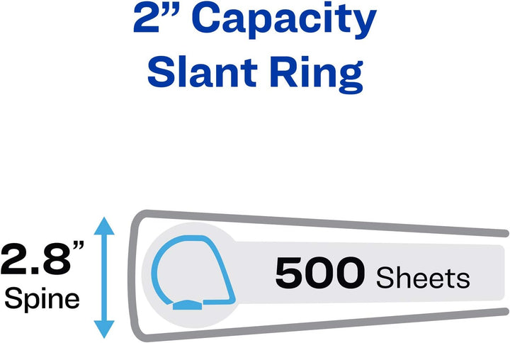 Avery Durable View 17838 Ringbuch, 5,1 cm schräge Ringe, 4 grüne Ordner Grün 2" 4 Stück, Grün 2" 4 S