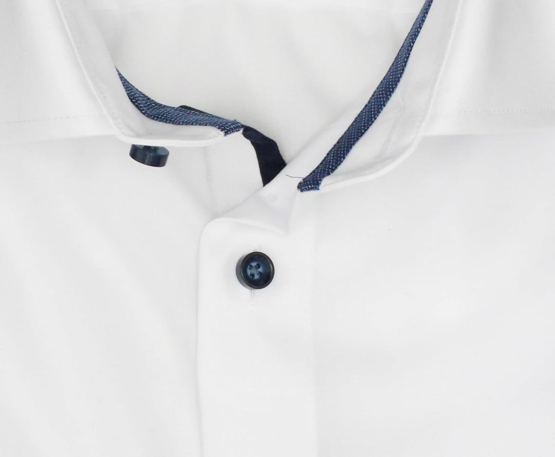 OLYMP Herren Businesshemd Langarm Luxor,Einfarbig,modern fit,Global Kent 45 Weiss 00, 45 Weiss 00