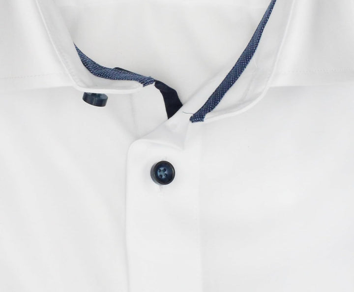 OLYMP Herren Businesshemd Langarm Luxor,Einfarbig,modern fit,Global Kent 45 Weiss 00, 45 Weiss 00