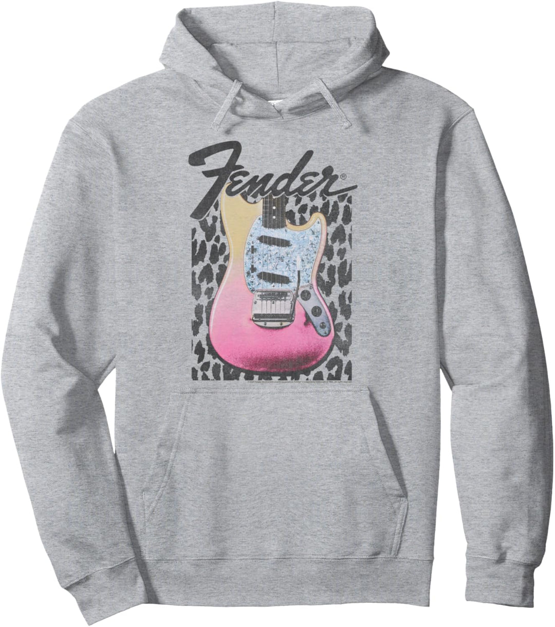 Fender Grunge Cheetah Print Electric Guitar Pullover Hoodie