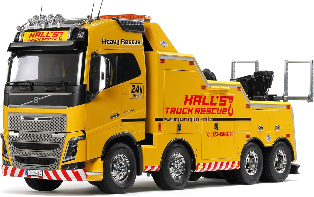 TAMIYA 56362 1:14 Volvo FH16 Abschlepper 8x4, Bausatz zum Zusammenbauen, RC Truck, fernsteuerbarer,