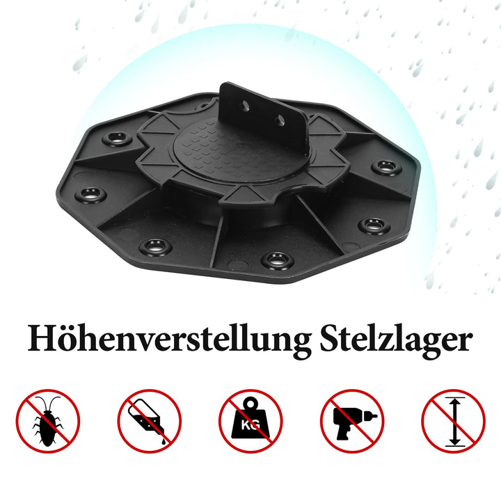 Daromigo Stelzlager Terrassenlager, 20 Stück Höhenverstellbar 18-30mm Stellfüsse Terrassenlager, Pla