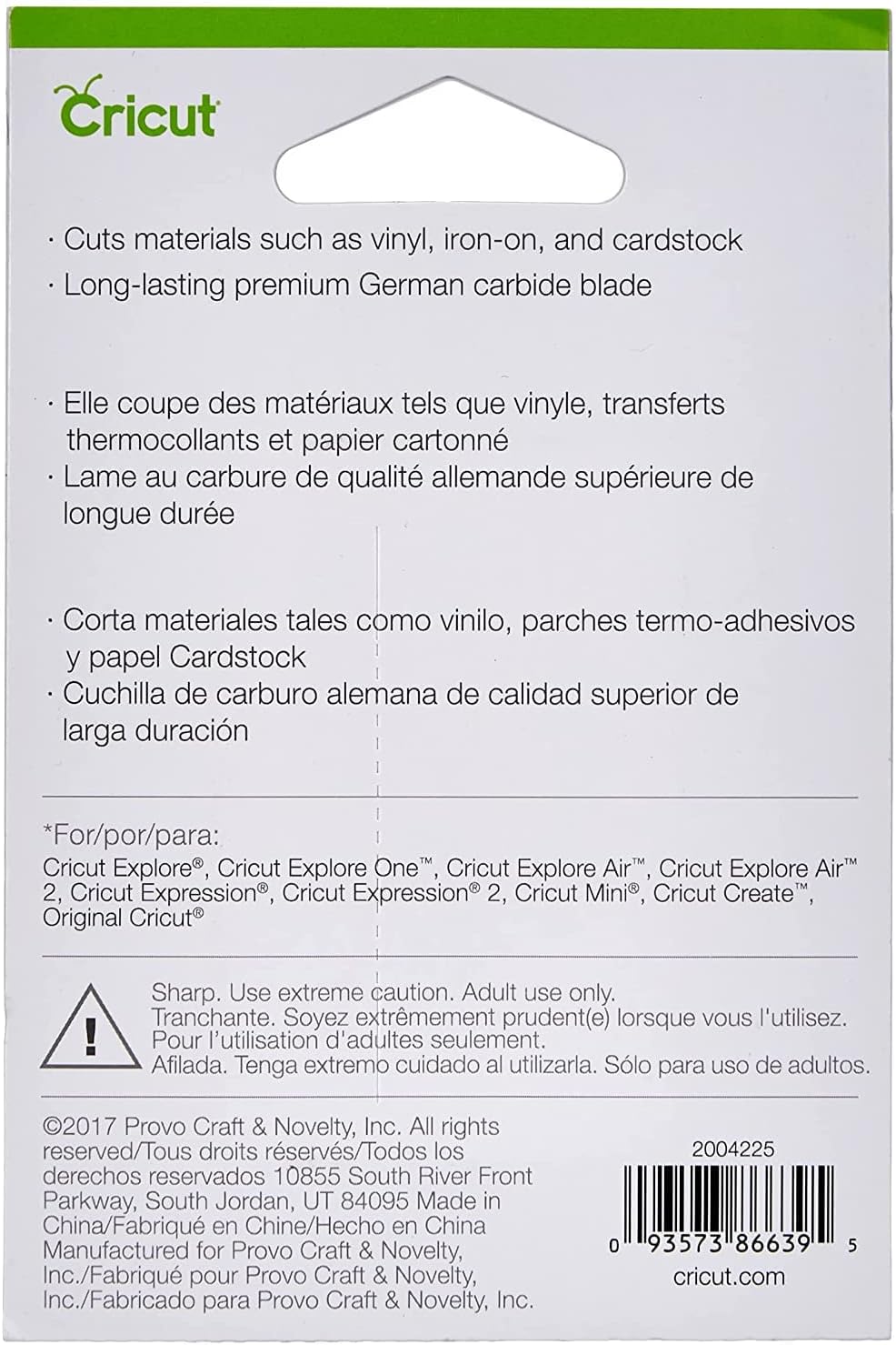 Cricut 2004225 395905 Premium-Feinschnittklinge + Gehäuse, Gold, Multicolour,OneSize Hochwertige fei