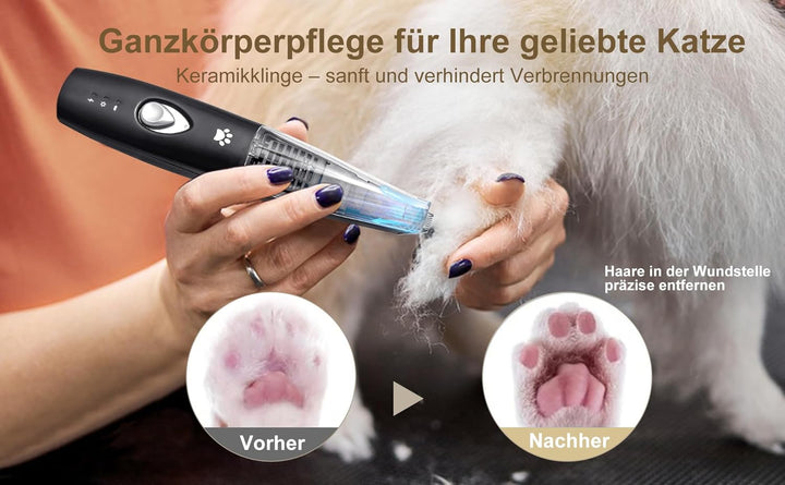 Hofeny Hundeschermaschine mit Staubsauger, Katzenkrallen-Trimmer, leise Pfotenschermaschine, Haustie