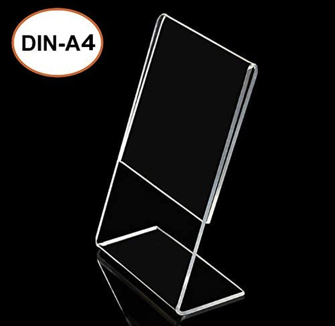 TUKA 10X A4 Hoch Acryl Anzeige-Ständer Plakataufsteller, Tischaufsteller Schräg L-Ständer, Prospekts