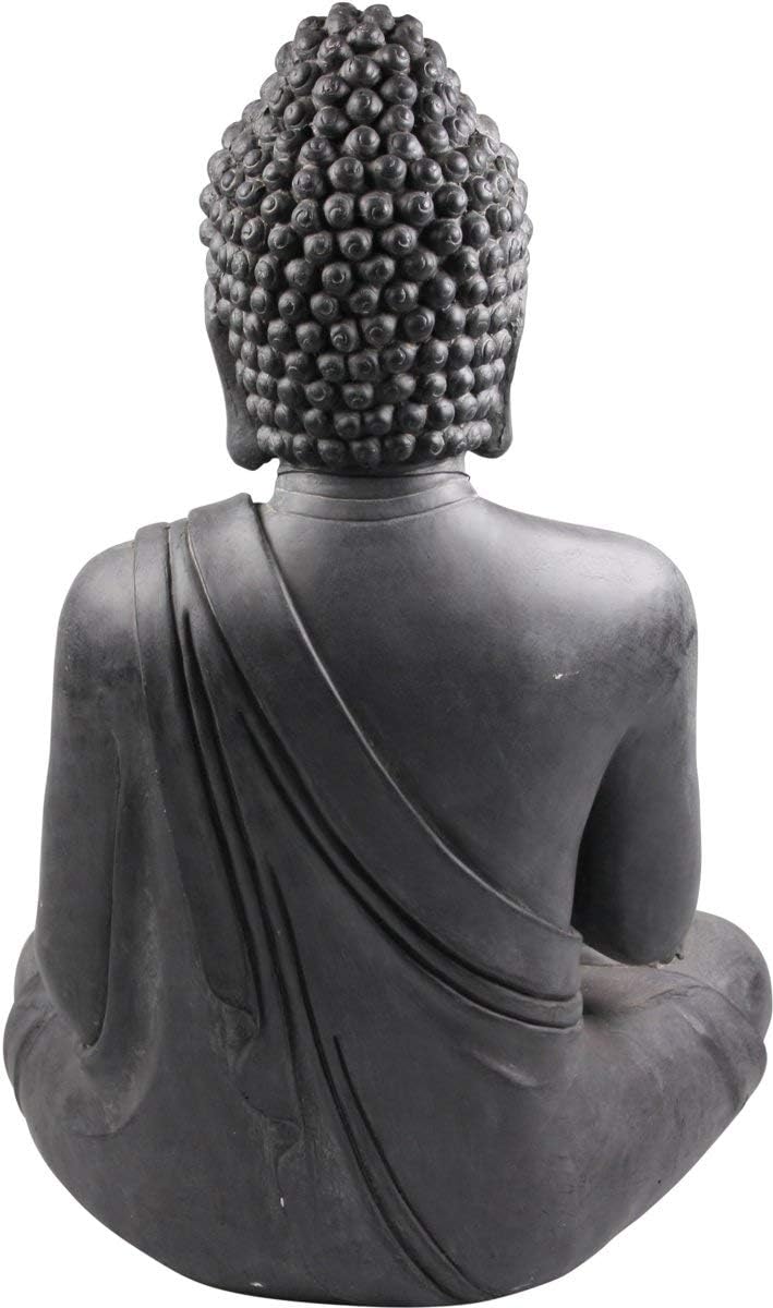 Figur Buddha sitzend mt Handgeste - für Haus und Garten - Höhe 73 cm - schwarz