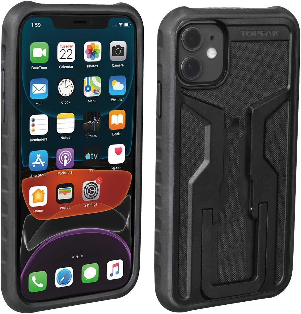 Topeak Unisex – Erwachsene RideCare für iPhone 11 Smartphonehülle, schwarz-grau, ohne Halter
