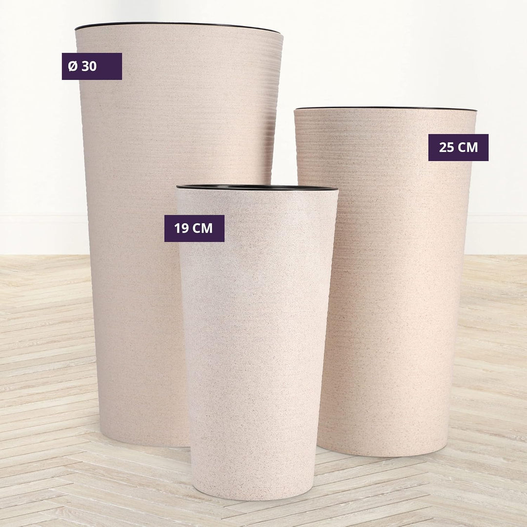 KADAX Blumentopf mit Holzspänen, eleganter Übertopf mit herausnehmbarer Einlage, Blumentopfschutz fü